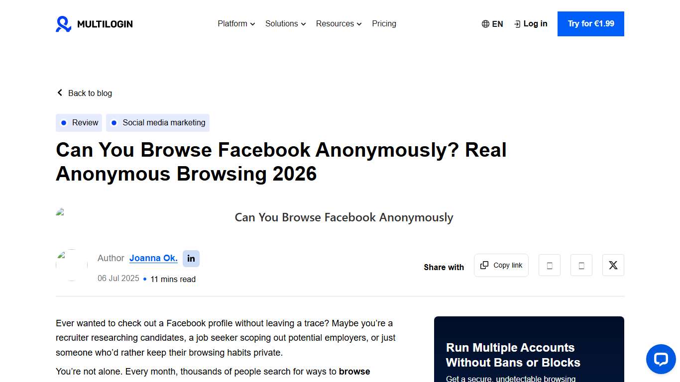 Can You Browse Facebook Anonymously in 2026?