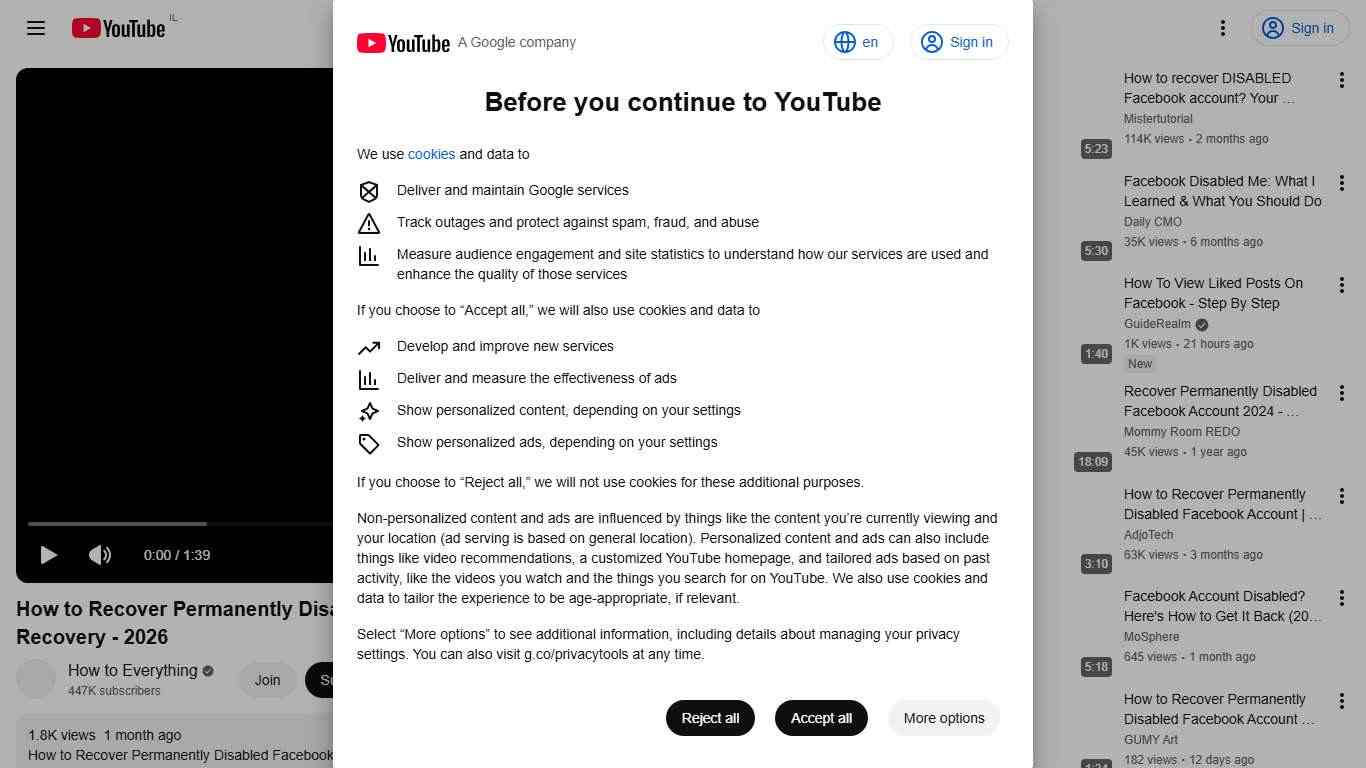 How to Recover Permanently Disabled Facebook Account Disabled Facebook Account Recovery - 2026 - YouTube